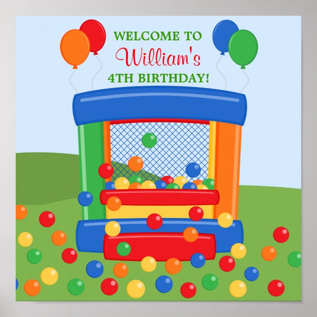 Bounce House Birthday Poster (Front)