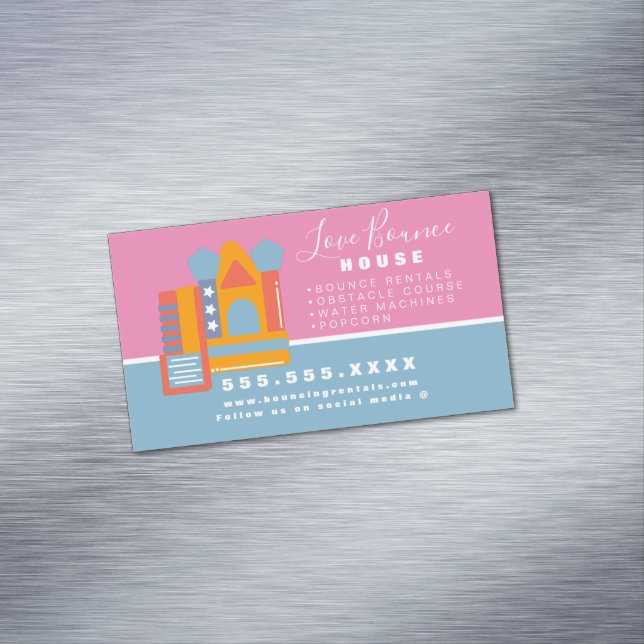 Bounce House Bouncy Jump Business  Magnetic Business Card (In Situ)