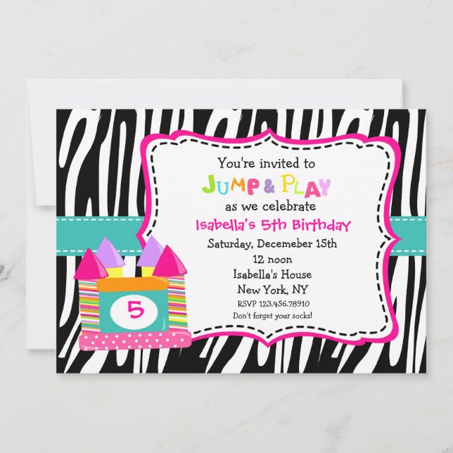 Bounce House Castle Birthday Invitations (Front)