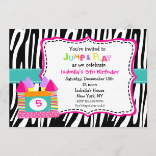 Bounce House Castle Birthday Invitations