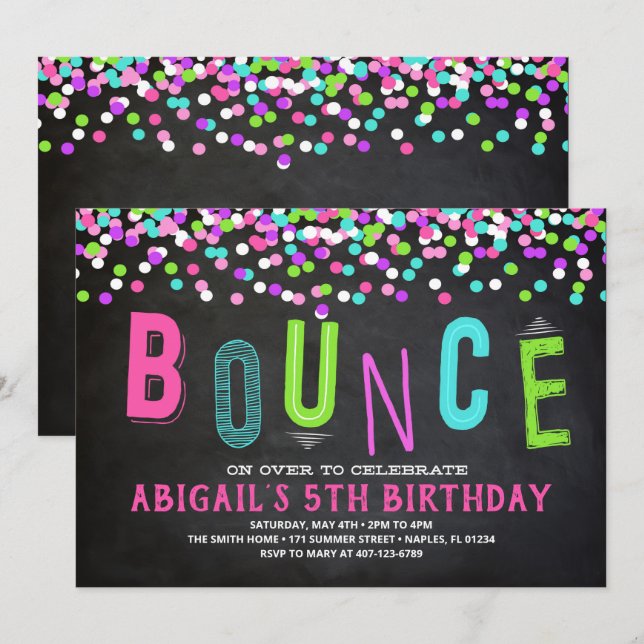 Bounce House Invitation, Bounce House Party Invitation (Front/Back)