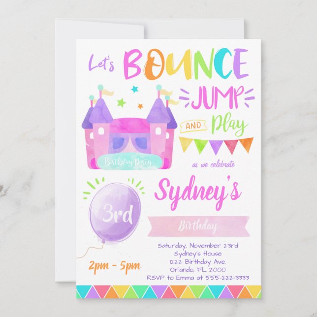 Bounce House Invitation, Bouncing Invitations (Front)