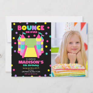 Bounce House Jump Birthday Party Photo Invitation