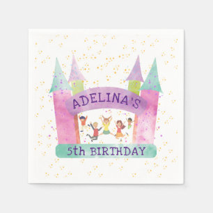 Bounce House Jump Play Gymnastics Kids Birthday Napkin