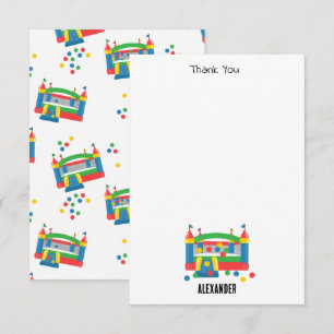 Bounce House Jumping Castle Ball Cute Kids Thank You Card