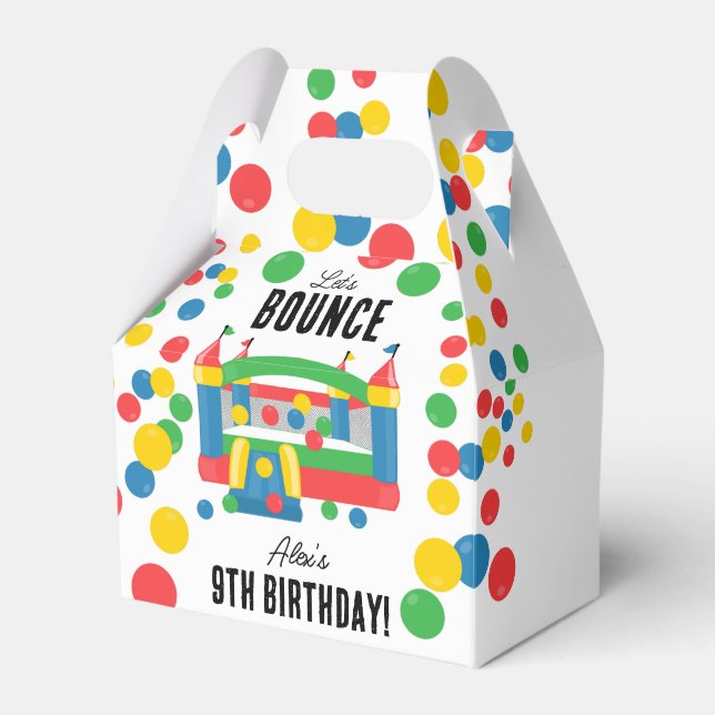 Bounce House Jumping Castle Kids Birthday Party Favour Box (Front Side)