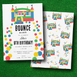 Bounce House Jumping Castle Kids Birthday Party Invitation<br><div class="desc">A cute " Bounce on over" jumping castle ball birthday party theme. A custom kids birthday invitation design perfect for a bounce jump party ball birthday party theme. Customise this " Bounce on over" bouncy castle birthday invitation with your own text and make it your own! Ideal for kids birthday's!...</div>