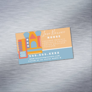 Bounce House Logo Party Carnival Rentals Business Magnetic Business Card