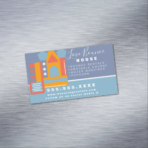 Bounce House Logo Party Carnival Rentals Magnetic Business Card