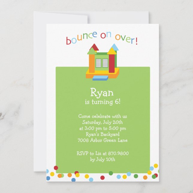 Bounce House Party Invitation (Front)