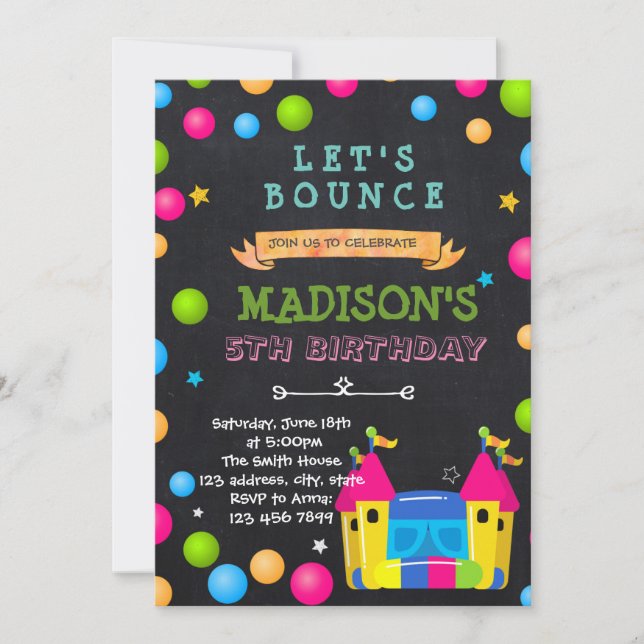Bounce house party invitation (Front)