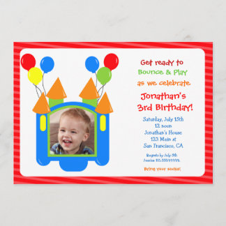 Bounce House Photo Birthday Invitation