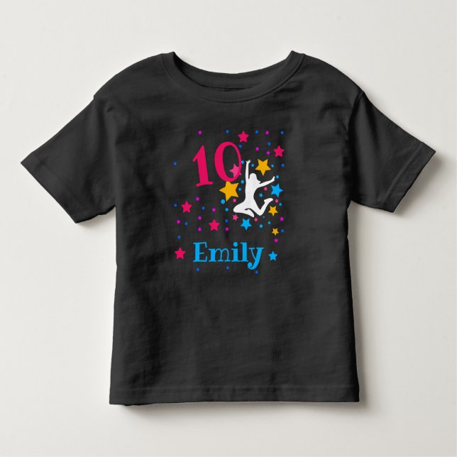 Bounce Jump Trampoline Birthday Girl Party  T-Shir Toddler T-Shirt (Front)