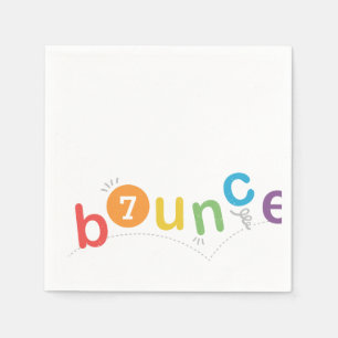 Bounce Modern Colourful Kids Birthday Party Napkin
