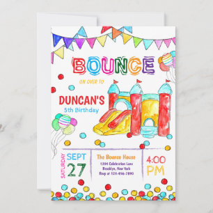 Bounce on over Trampoline Park Kids Birthday Invitation