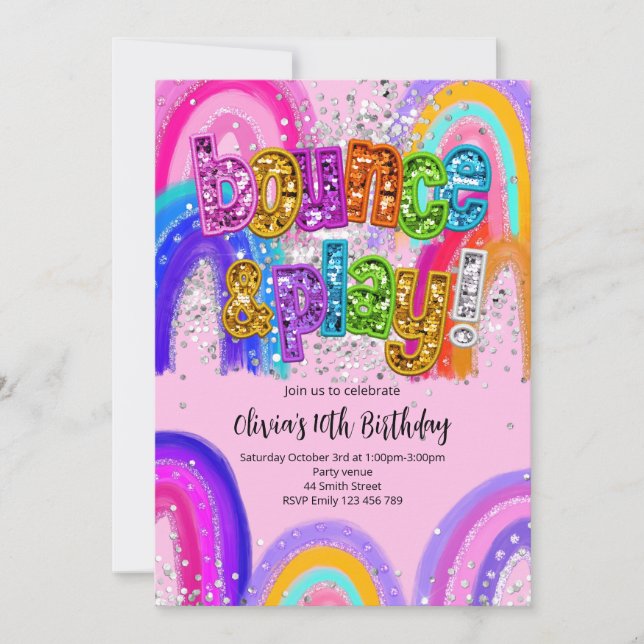 Bounce Party Birthday Any Age Invitation (Front)