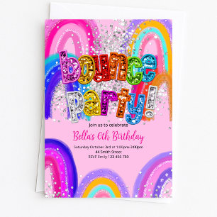 Bounce Party Trampoline Jump Birthday Invitation