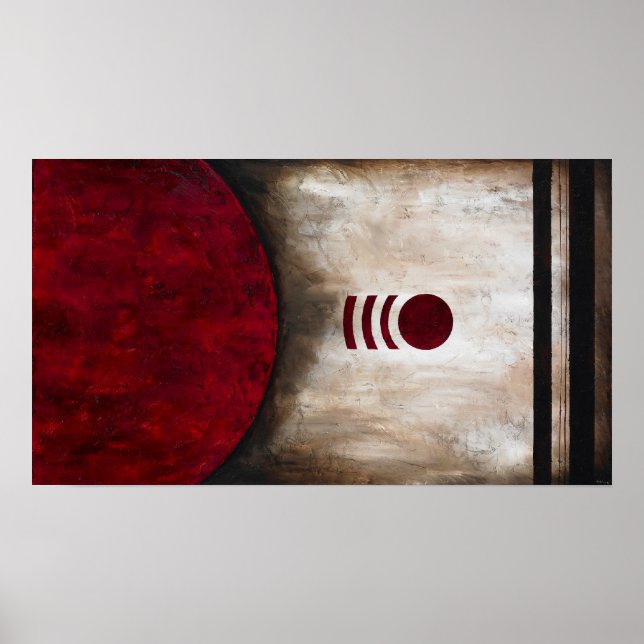 Bounce - Red Abstract Art Poster (Front)