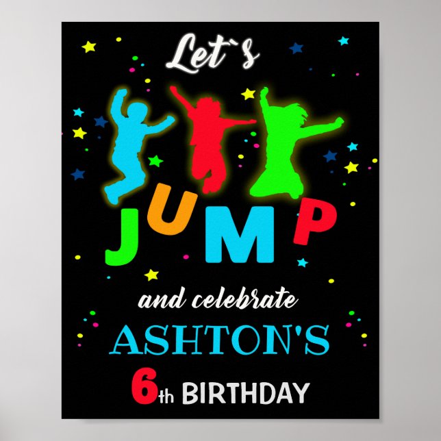 Bounce welcome party sign Jump trampoline park (Front)