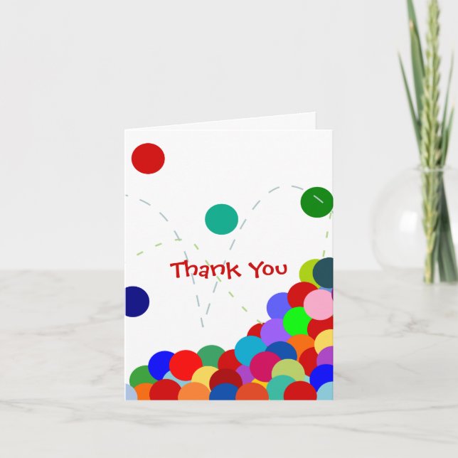 Bouncing Party Thank You Note Card (Front)