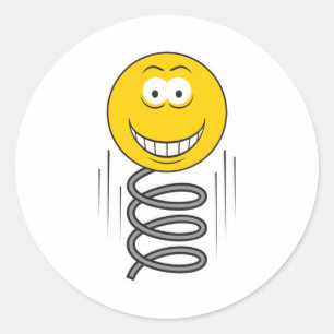 Bouncing Spring Face Classic Round Sticker