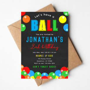 Bouncy Ball Birthday Invitation