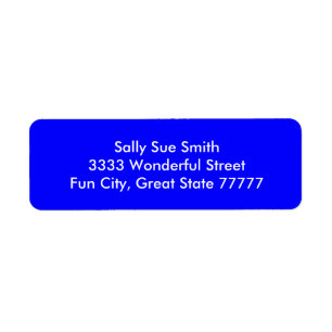 Bouncy Bright Blue Colour Return Address Label