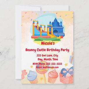 Bouncy Castle Adventure Park  Birthday Party  Invi Invitation