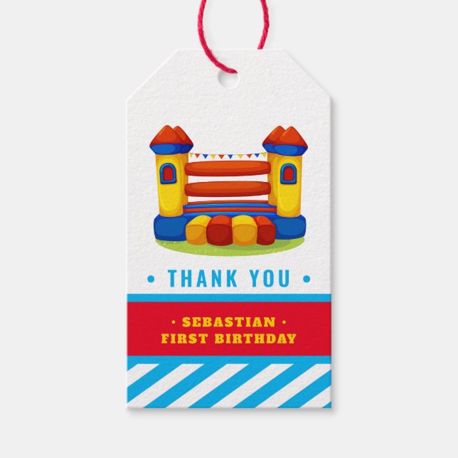 Bouncy house  birthday party favour tag (Front)