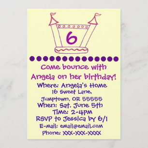 Bouncy House Girls Party Invitation