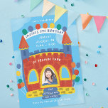 Bouncy House Kid's Birthday Party Invitation<br><div class="desc">Customise the text for your event,  add a photo if desired. Original illustration by Becky Nimoy. perfect for park party with bounce house</div>