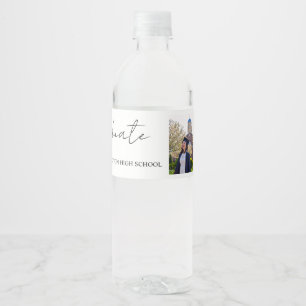 Bouncy Script Graduation Water Bottle Label