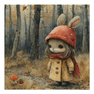 Bouncy Whiskers: A Bit of Whimsy Bunny Poster