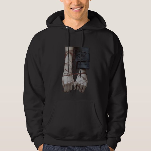 Bound But Watching" – Dark Symbolic Graphic Hoodie (Front)