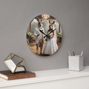 "Bound by Love: A Roo-mantic Hop Down the Aisle" Large Clock