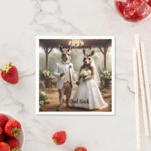 "Bound by Love: A Roo-mantic Hop Down the Aisle" Napkin