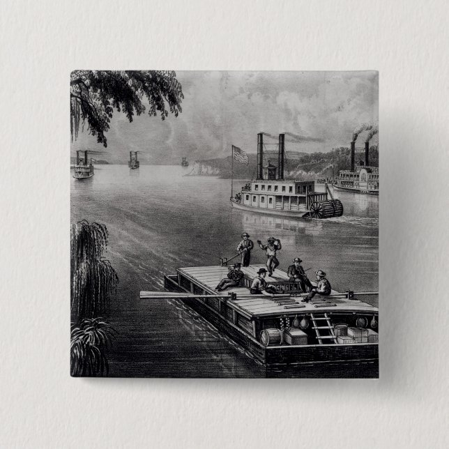 Bound Down the River 15 Cm Square Badge (Front)