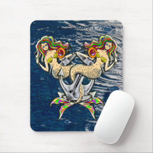 Bound Mermaids Colourful Nautical Fantasy Mouse Pad