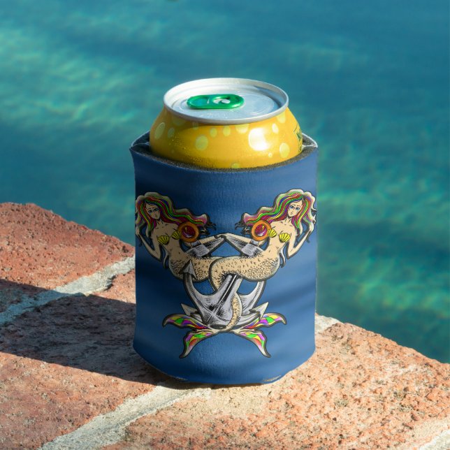 Bound Mermaids - Nautical Design for Ocean Lovers Can Cooler (In Situ Pool)