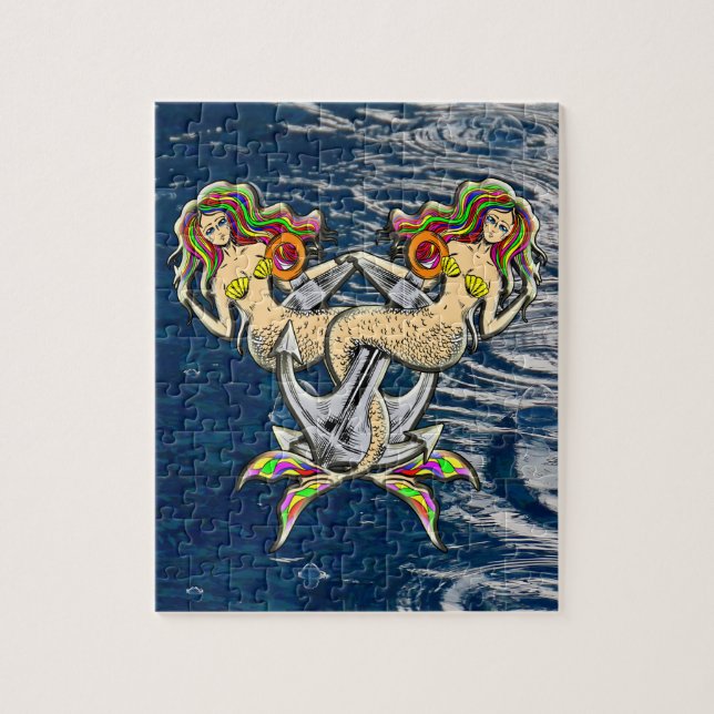 Bound Mermaids - Nautical Design for Ocean Lovers Jigsaw Puzzle (Vertical)