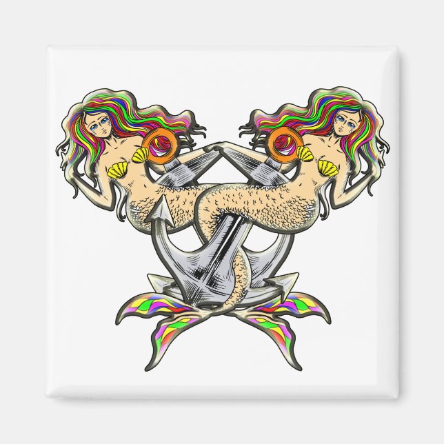 Bound Mermaids - Nautical Design for Ocean Lovers Magnet (Front)