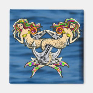 Bound Mermaids - Nautical Design for Ocean Lovers Magnet