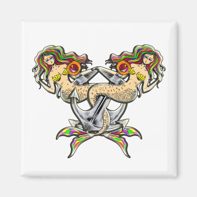 Bound Mermaids - Nautical Design for Ocean Lovers Magnet (Front)