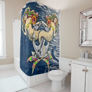Bound Mermaids - Nautical Design for Ocean Lovers Shower Curtain