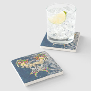Bound Mermaids - Nautical Design for Ocean Lovers Stone Coaster