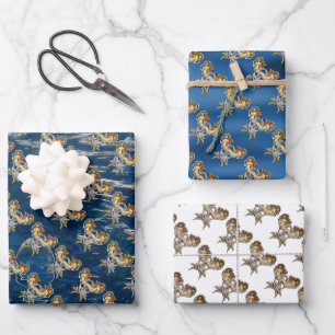 Bound Mermaids - Nautical Design for Ocean Lovers Wrapping Paper Sheet