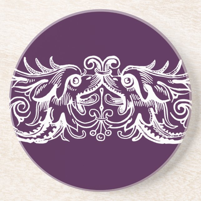 Bound Monsters White Print Coaster (Front)