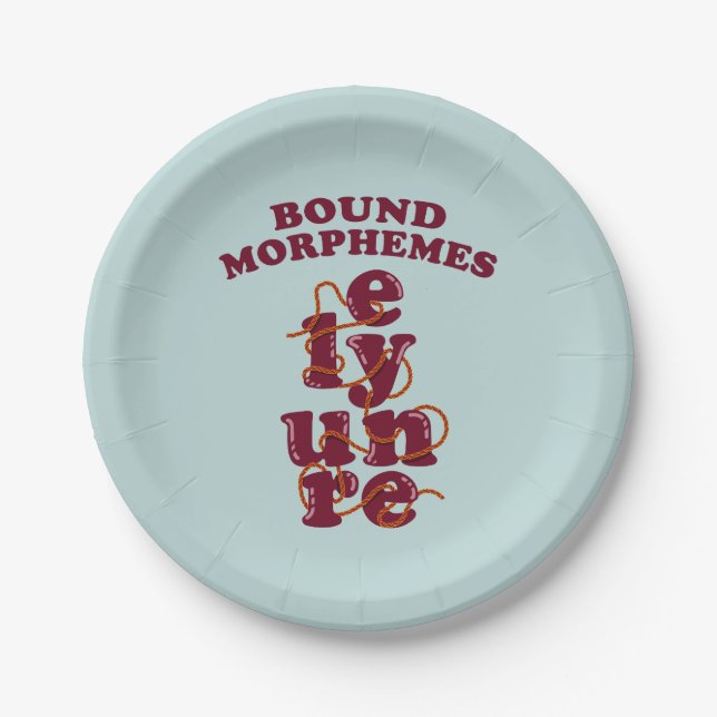 Bound Morphemes Phonics Teaching English Paper Plate (Front)