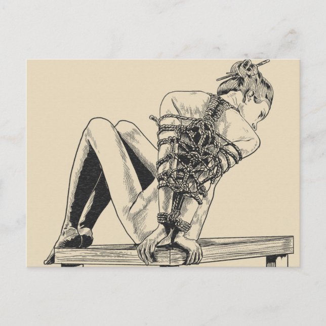 Bound to be Perfection - shibari ropes Postcard (Front)