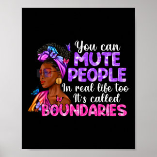 Boundaries Black Woman Self Love Black History Mon Poster